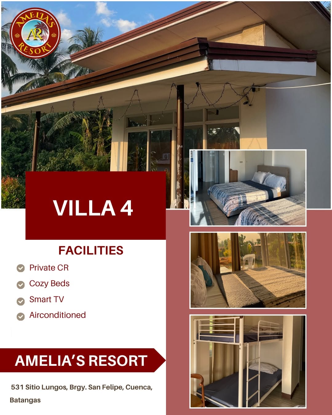 Villa 4 · Comfort Villa Stay at Amelia's Resort